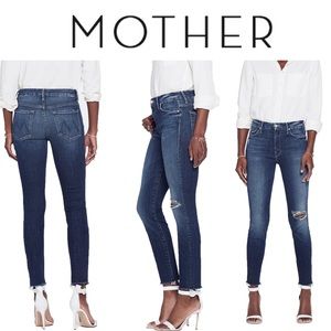 Mother High Waisted Looker Ankle Fray Jean Cat Attack